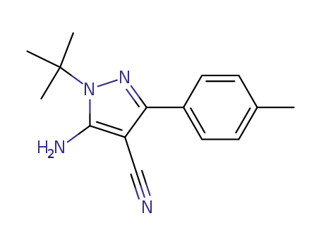 Molecular Structure of 186896-24-2 (5-Amino-1-tert-butyl-3-(4-methylphenyl)-4-cyanopyrazole)