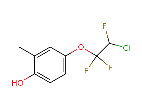 Molecular Structure of 129670-05-9 (4-(2-CHLORO-1,1,2-TRIFLUOROETHOXY)-2-METHYL-PHENOL)