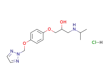 Molecular Structure of 80200-27-7 (2-Propanol,
1-[(1-methylethyl)amino]-3-[4-(2H-1,2,3-triazol-2-ylmethoxy)phenoxy]-,
monohydrochloride)