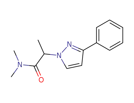 Molecular Structure of 59843-30-0 (1H-Pyrazole-1-acetamide, N,N,a-trimethyl-3-phenyl-)