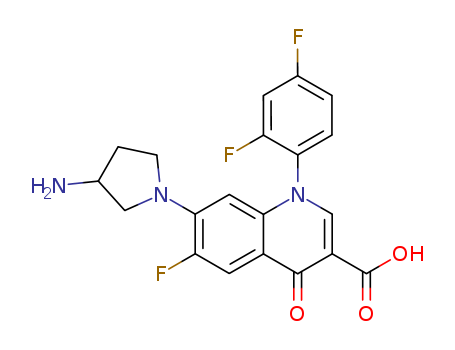 102856-07-5,3-Quinolinecarboxylicacid,7-(3-amino-1-pyrrolidinyl)-1-(2,4-difluorophenyl)-6-fluoro-1,4-dihydro-4-oxo-,A 61867; T1276