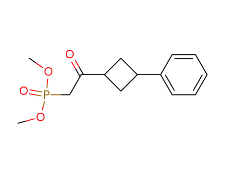 Molecular Structure of 62485-22-7 (Phosphonic acid, [2-oxo-2-(3-phenylcyclobutyl)ethyl]-, dimethyl ester,
trans-)