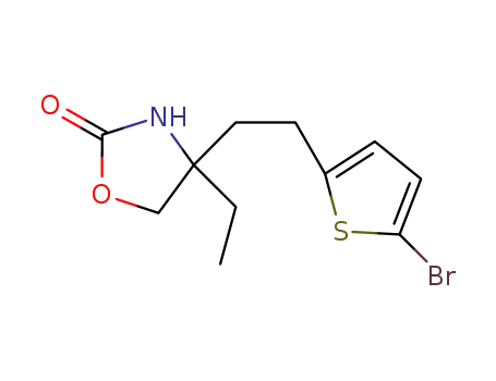 Molecular Structure of 391678-48-1 (2-Oxazolidinone, 4-[2-(5-bromo-2-thienyl)ethyl]-4-ethyl-)