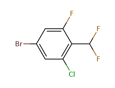 Molecular Structure of 929621-34-1 (Benzene, 5-bromo-1-chloro-2-(difluoromethyl)-3-fluoro-)