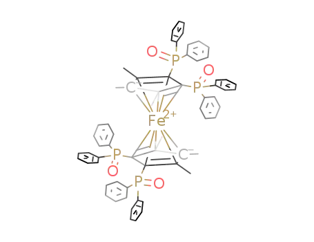 Molecular Structure of 211688-09-4 (Fe(1,2-bis(diphenylphosphinoxide)-3,4,5-trimethylcyclopentadienyl)2)