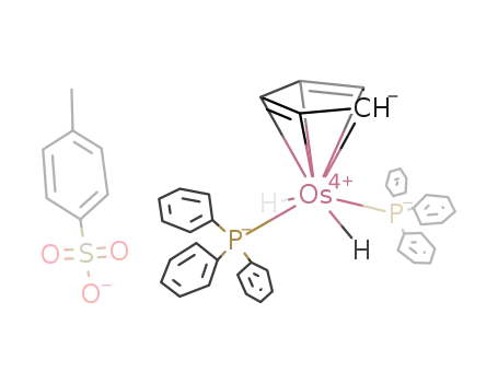 Molecular Structure of 112246-30-7 (dihydrido(η-cyclopentadienyl)bis(triphenylphosphine)osmium(IV)(p-toluenesulphonate))
