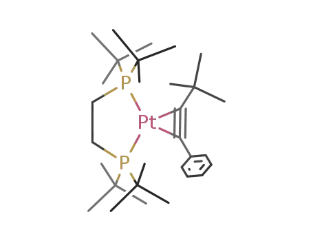 Molecular Structure of 1196998-28-3 ([(1,2-bis(di-tert-butylphosphino)ethane)Pt(η2-PhCCC(CH3)3)])