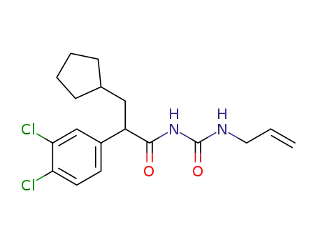 Molecular Structure of 300354-62-5 (1-allyl-3-[3-cyclopentyl-2-(3,4-dichlorophenyl)propionyl]urea)