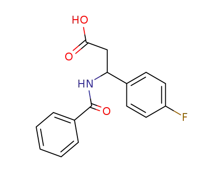 Molecular Structure of 1647-94-5 (3-BENZOYLAMINO-3-(4-FLUORO-PHENYL)-PROPIONIC ACID)