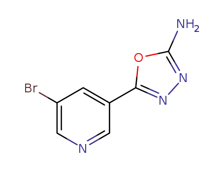 Molecular Structure of 1039851-68-7 (5-(5-bromopyridin-3-yl)-1,3,4-oxadiazol-2-amine)