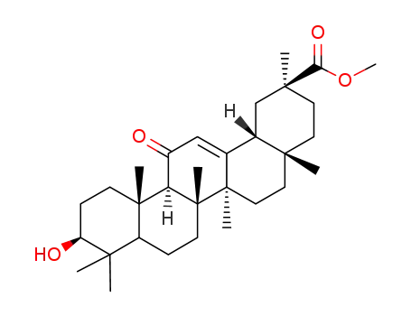Molecular Structure of 1477-44-7 (18-BETA-GLYCYRRHETINIC ACID METHYL ESTER)