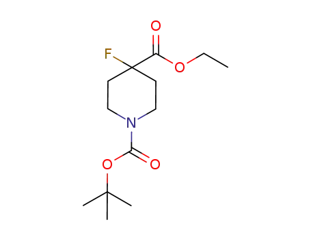 Molecular Structure of 416852-82-9 (4-FLUORO-1-(1,1-DIMETHYLETHYL)1,4-PIPERIDINEDICARBOXYLIC ACID-4-ETHYL ESTER)