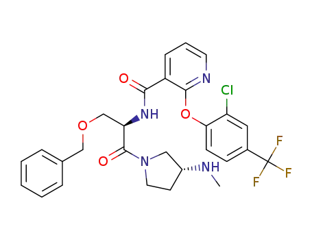2-{[2-chloro-4-(trifluoromethyl)phenyl]oxy}-N-[(1R)-2-[(3R)-3-(methylamino)pyrrolidin-1-yl]-2-oxo-1-{[(phenylmethyl)oxy]methyl}ethyl]pyridine-3-carboxamide