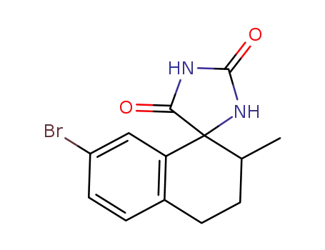 Molecular Structure of 1338093-84-7 (7'-bromo-2'-methyl-3',4'-dihydro-2'H-spiro[imidazolidine-4,1'-naphthalene]-2,5-dione)