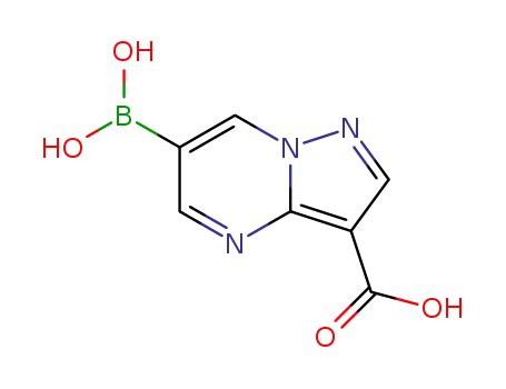 Molecular Structure of 1065083-05-7 (6-boronopyrazolo[1,5-a]pyrimidine-3-carboxylic acid)