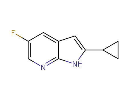 Molecular Structure of 1187449-15-5 (1H-Pyrrolo[2,3-b]pyridine, 2-cyclopropyl-5-fluoro-)