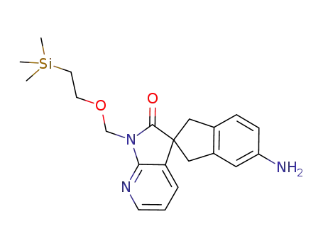 Molecular Structure of 939384-55-1 (5-amino-1'-((2-(trimethylsilyl)ethoxy)methyl)-1,3-dihydrospiro[indene-2,3'-pyrrolo[2,3-b]pyridin]-2'(1'H)-one)
