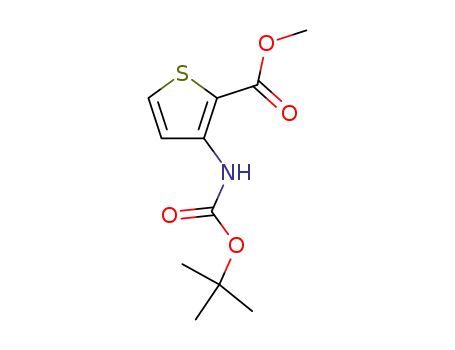 Molecular Structure of 149587-72-4 (3-tert-ButoxycarbonylaMino-thiophene-2-carboxylicacidMethylester)