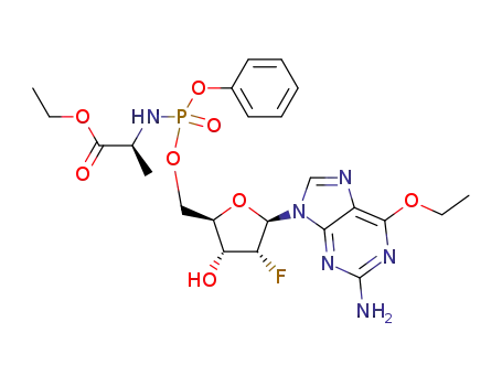 6-O-ethyl-2’-fluoro-2’-deoxyguanosine-5’-O-phenyl(ethoxy-L-alaninyl)phosphate