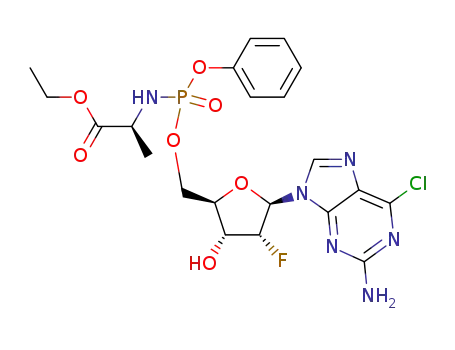 2’-deoxy-2’-fluoro-6-chloroguanosine-5’-O-phenyl(ethoxy-L-alaninyl)phosphate