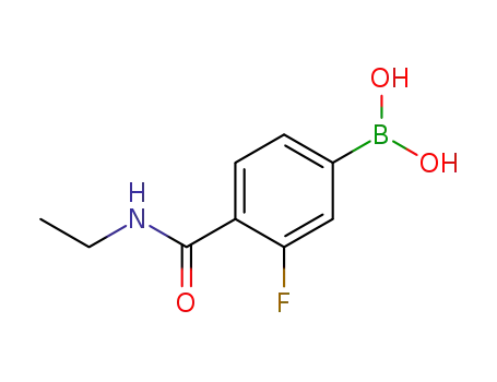 Molecular Structure of 874289-12-0 (4-(ETHYLCARBAMOYL)-3-FLUOROBENZENEBORONIC ACID)