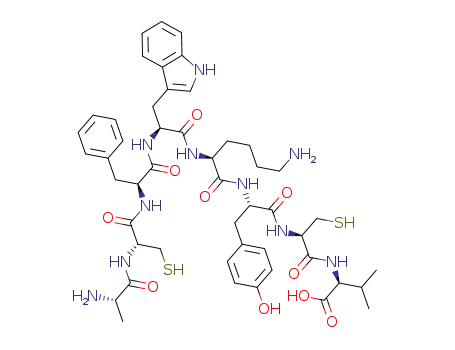 Molecular Structure of 575465-18-8 (L-Valine,
L-alanyl-L-cysteinyl-L-phenylalanyl-L-tryptophyl-L-lysyl-L-tyrosyl-L-cysteinyl-)