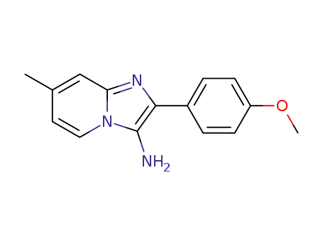 Molecular Structure of 89185-46-6 (Imidazo[1,2-a]pyridin-3-amine, 2-(4-methoxyphenyl)-7-methyl-)