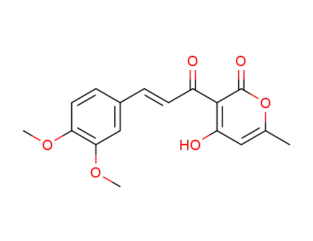 Molecular Structure of 49835-63-4 (3-<3-(3,4-Dimethoxyphenyl)-1-oxo-2-propenyl>-4-hydroxy-6-methyl-2H-pyran-2-on)