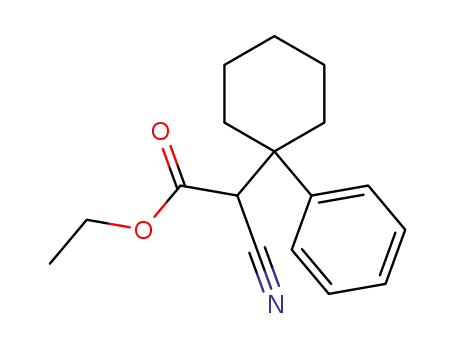 Molecular Structure of 25593-96-8 (ethyl cyano(1-phenylcyclohexyl)acetate)