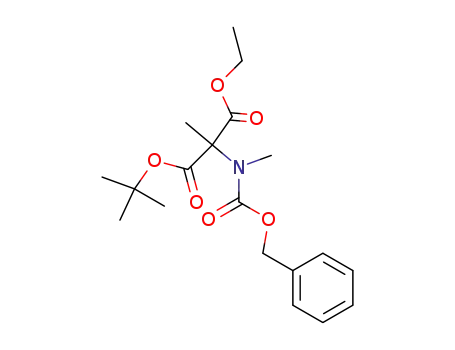 Molecular Structure of 62183-11-3 (Propanedioic acid, methyl[methyl[(phenylmethoxy)carbonyl]amino]-,
1,1-dimethylethyl ethyl ester)