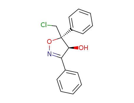 Molecular Structure of 7462-78-4 (5-(chloromethyl)-3,5-diphenyl-4,5-dihydro-1,2-oxazol-4-ol)