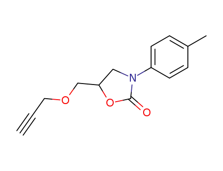 Molecular Structure of 23598-50-7 (3-(4-Methylphenyl)-5-[(2-propynyloxy)methyl]-2-oxazolidinone)
