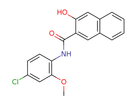 Molecular Structure of 61858-18-2 (2-Naphthalenecarboxamide, N-(4-chloro-2-methoxyphenyl)-3-hydroxy-)