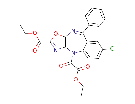 7-chloro-4-ethoxyoxalyl-9-phenyl-4<i>H</i>-benzo[<i>e</i>]oxazolo[5,4-<i>b</i>][1,4]diazepine-2-carboxylic acid ethyl ester