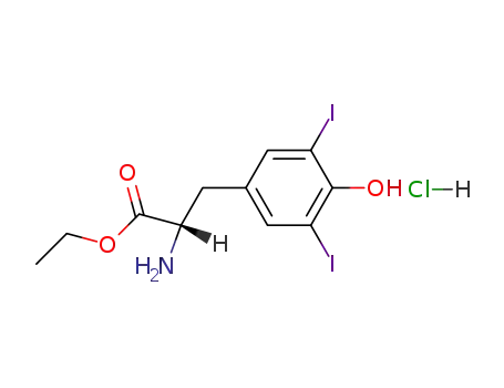 Molecular Structure of 74051-47-1 (3,5-Diiodo-L-tyrosine ethyl ester hydrochloride)