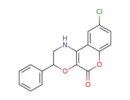 Molecular Structure of 5207-29-4 (9-chloro-3-phenyl-2,3-dihydrochromeno[3,4-b][1,4]oxazin-5(1H)-one)