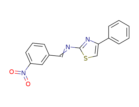 Molecular Structure of 19958-69-1 (2-Thiazolamine, N-[(3-nitrophenyl)methylene]-4-phenyl-)