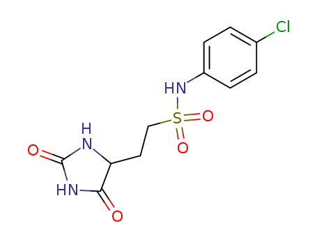Molecular Structure of 103858-92-0 (N-(4-chlorophenyl)-2-(2,5-dioxoimidazolidin-4-yl)ethanesulfonamide)
