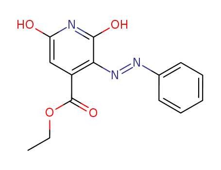 25264-27-1,ethyl 2,6-dioxo-3-(phenylhydrazono)-1,2,3,6-tetrahydropyridine-4-carboxylate,4-Pyridinecarboxylicacid, 1,2-dihydro-6-hydroxy-2-oxo-3-(phenylazo)-, ethyl ester (9CI);Isonicotinic acid, 2,6-dihydroxy-3-phenylazo-, ethyl ester (6CI)