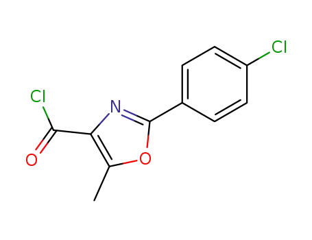 Molecular Structure of 51655-78-8 (4-Oxazolecarbonyl chloride, 2-(4-chlorophenyl)-5-methyl-)