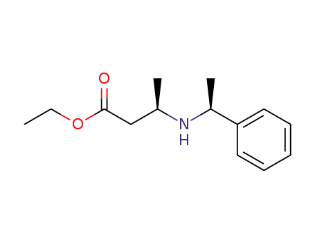 Molecular Structure of 61477-37-0 (Butanoicacid, 3-[(1-phenylethyl)amino]-, ethyl ester, [R-(R*,S*)]- (9CI))