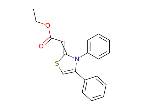 Molecular Structure of 7171-43-9 (Acetic acid, 2-(3,4-diphenyl-2(3H)-thiazolylidene)-, ethyl ester)