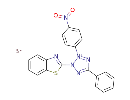 Molecular Structure of 111561-86-5 (2H-Tetrazolium, 2-(2-benzothiazolyl)-3-(4-nitrophenyl)-5-phenyl-,
bromide)
