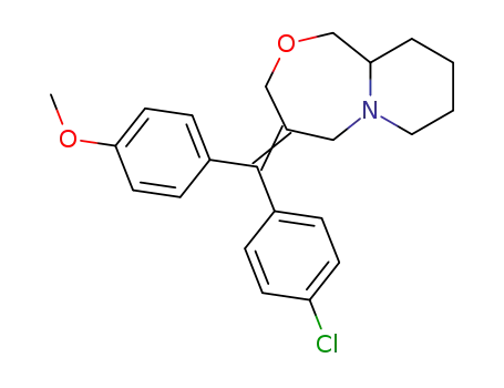 Molecular Structure of 56099-57-1 (3H-Pyrido[2,1-c][1,4]oxazepine,
4-[(4-chlorophenyl)(4-methoxyphenyl)methylene]octahydro-)