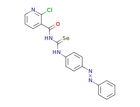 Molecular Structure of 89914-57-8 (3-Pyridinecarboxamide,
2-chloro-N-[[[4-(phenylazo)phenyl]amino]selenoxomethyl]-)