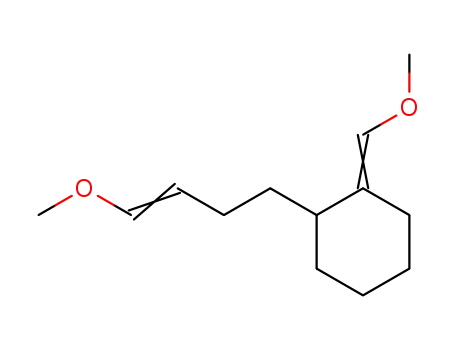 Molecular Structure of 138236-26-7 (Cyclohexane, 1-(4-methoxy-3-butenyl)-2-(methoxymethylene)-)