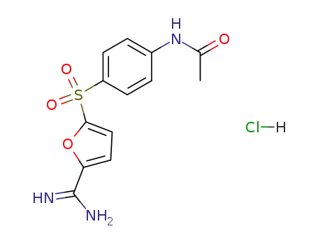 Molecular Structure of 75745-70-9 (N-[4-[(5-carbamimidoyl-2-furyl)sulfonyl]phenyl]acetamide hydrochloride)