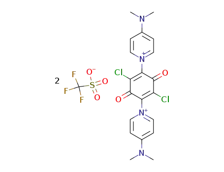 Molecular Structure of 104421-77-4 (2,5-Bis-<(4-dimethylamino)pyridinio>-3,6-dichlor-1,4-benzochinonbis(trifluormethansulfonat))