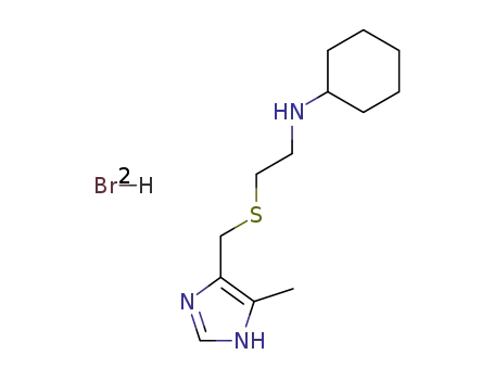 Molecular Structure of 75613-67-1 (Cyclohexyl-[2-(5-methyl-1H-imidazol-4-ylmethylsulfanyl)-ethyl]-amine; hydrobromide)