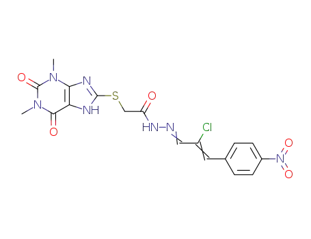 (1,3-Dimethyl-2,6-dioxo-2,3,6,7-tetrahydro-1H-purin-8-ylsulfanyl)-acetic acid [(Z)-2-chloro-3-(4-nitro-phenyl)-prop-2-en-(E)-ylidene]-hydrazide